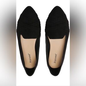 Ataiwee Women's Black Ballet Flats - Slip On Comfortable Casual Flat Size 10